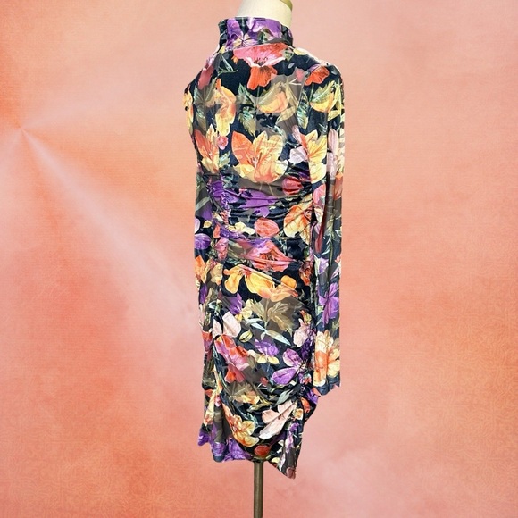 NWT Kourt Mockneck Floral Velvet Burnout Bodycon Dress Size Medium - Picture 10 of 16